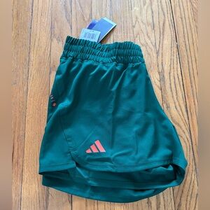 Adidas Teal Shorts with Red Logo